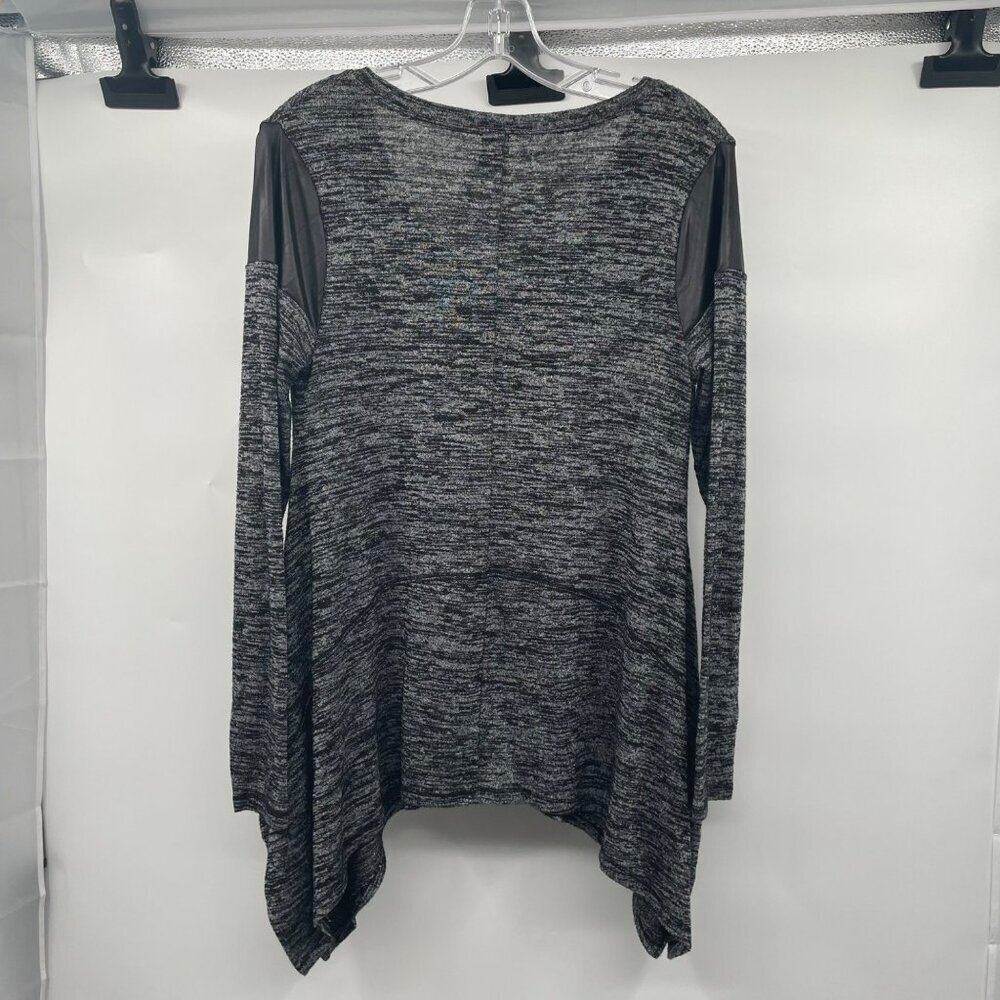 DKNY Jeans Womens V-Neck Sweater Black/Gray Space Dye Size Small - Picture 7 of 9